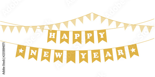 happy new year golden garland
