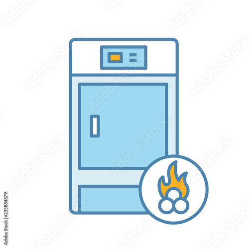 Solid fuel boiler color icon
