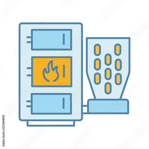 Pellet boiler color icon