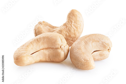 Cashew nuts isolated on white background. photo