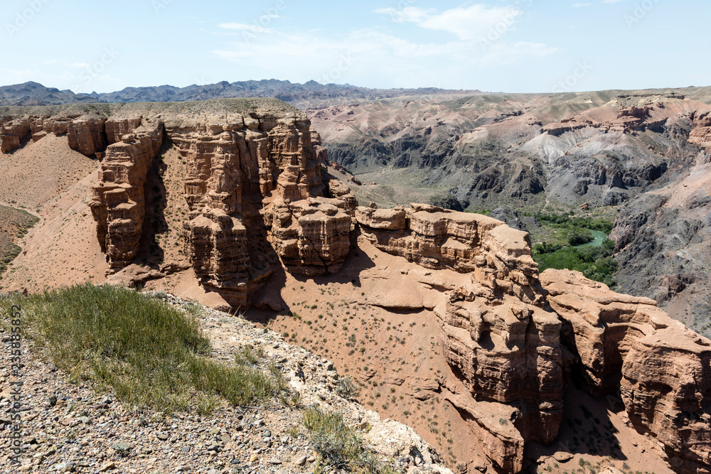 Beautiful view of the Charyn Canyon in the Almaty region of Kazakhstan