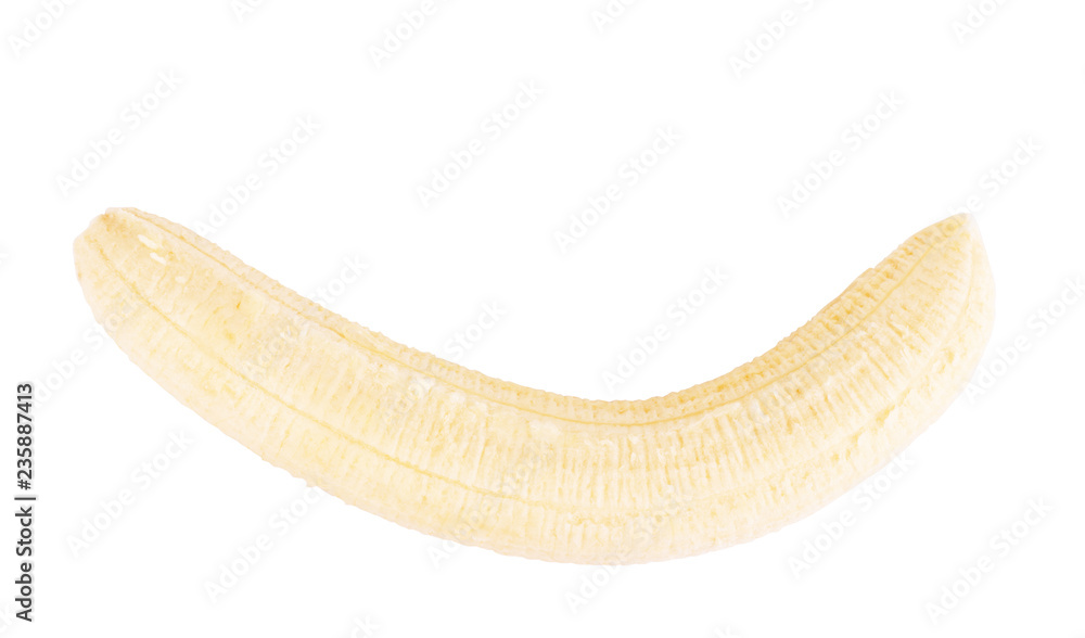 Bright Organic Yellow Banana on White Background Bright Organic Yellow Banana on White Background
