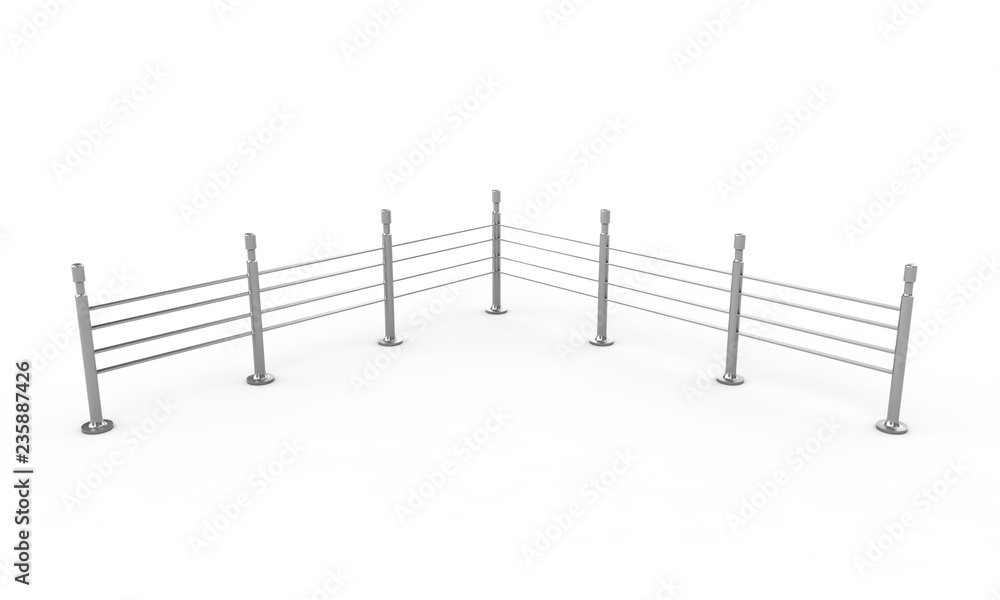 Crowd Barrier isolated on white. 3D illustration Crowd Barrier isolated on white. 3D illustration