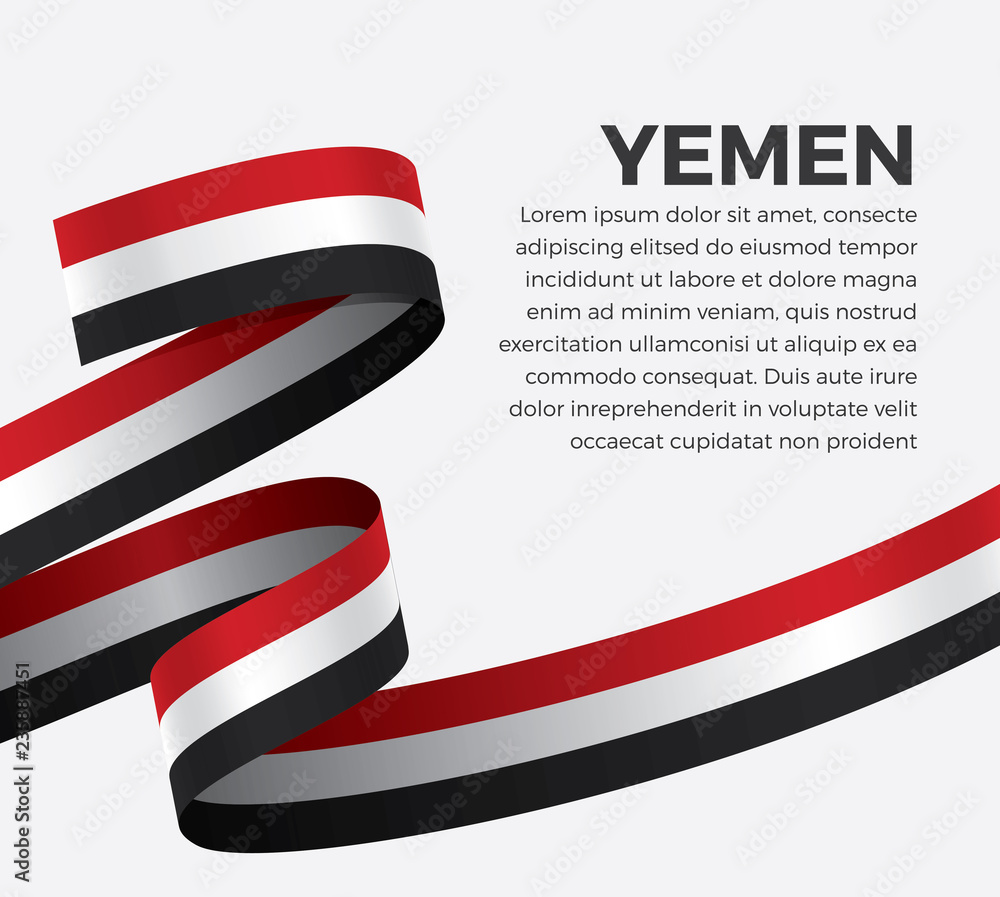 Obraz premium Yemen flag, vector illustration on a white background