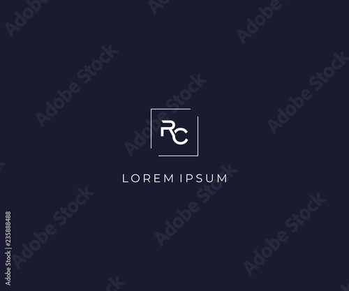 letter RC logo design template