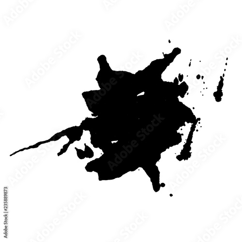 Abstract black ink splash background. Vector illustration. Grunge texture for cards and flyers design.