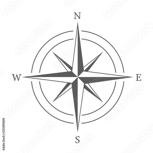 Compass on white background