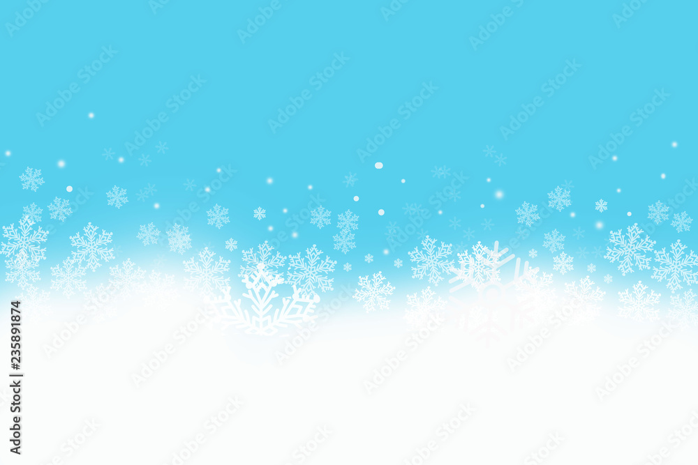 Fototapeta premium Schneelandschaft mit Schneeflocken