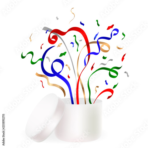 Colorful confetti with box