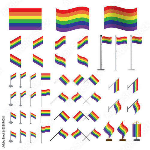 LGBT pride flag set. Vector.