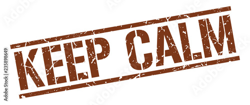 keep calm brown grunge square vintage rubber stamp