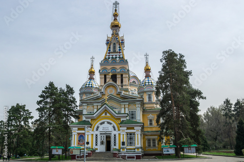 The Ascension Cathedral also known as Zenkov Cathedral a Russian Orthodox cathedral located in Panfilov Park in Almaty