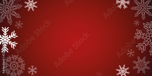 red christmas winter background with white snowflakes vector illustration EPS10