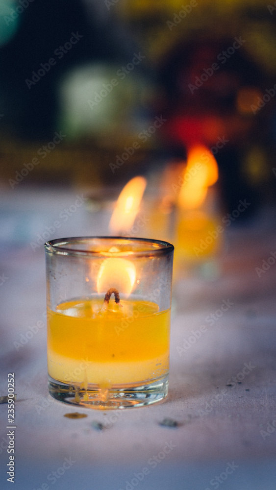 Fototapeta candle in glass