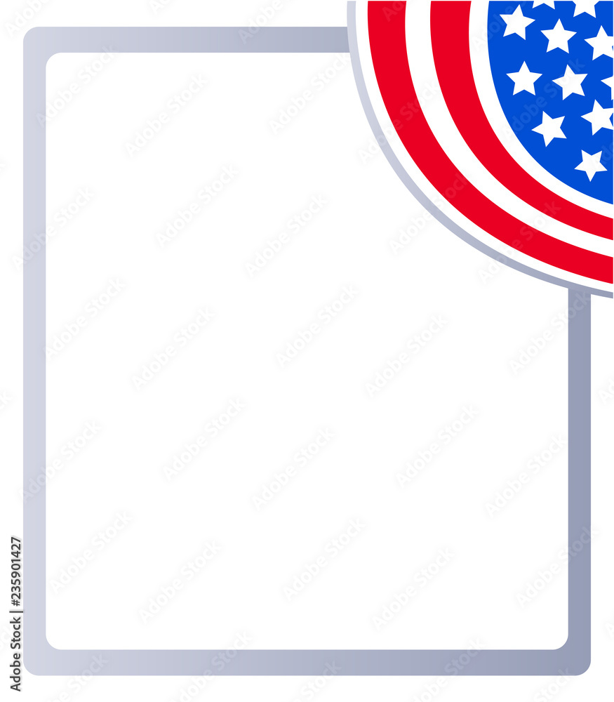 Fototapeta premium American flag Patriotic decorative frame
