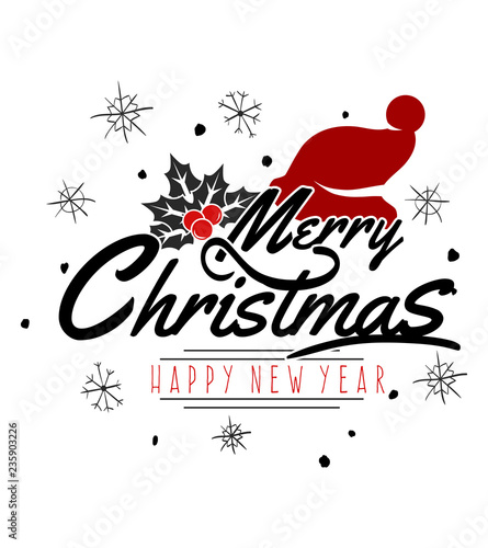 Have very Merry Christmas and Happy New Year we wish you lettering logo