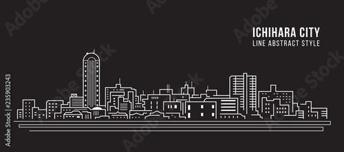 Cityscape Building Line art Vector Illustration design - Ichihara