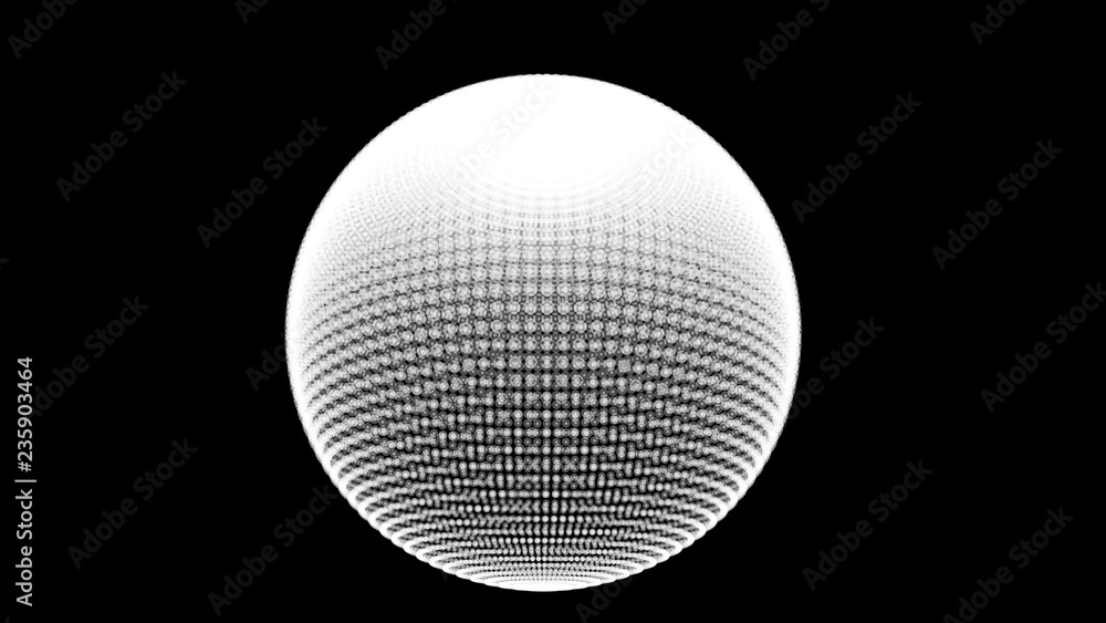 Big translucent sphere. Abstract Globe Grid. 3D Grid Design. 3D Technology Style.3D rendering.