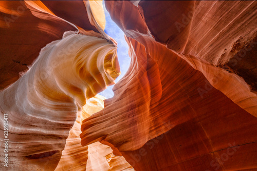 SPiral rock and wave sandstone wall of upper antelope,Arizona