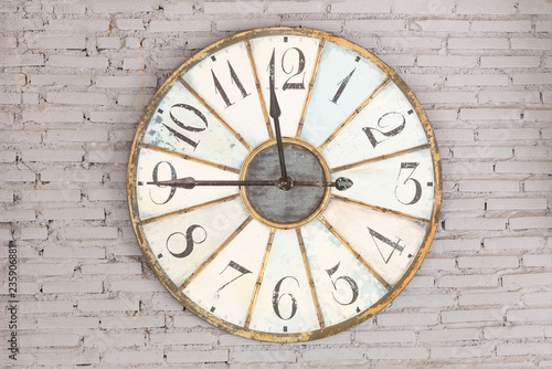 Wallpaper Mural Retro clock showing eleven forty five on the wall Torontodigital.ca