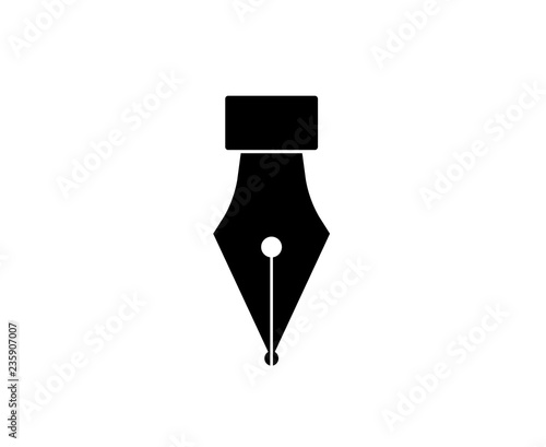 Fountain pen icon isolated on white background. Fountain pen simple silhouette. Web site page and mobile app design vector element.