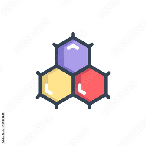 organic chemistry icon vector with fill outline style