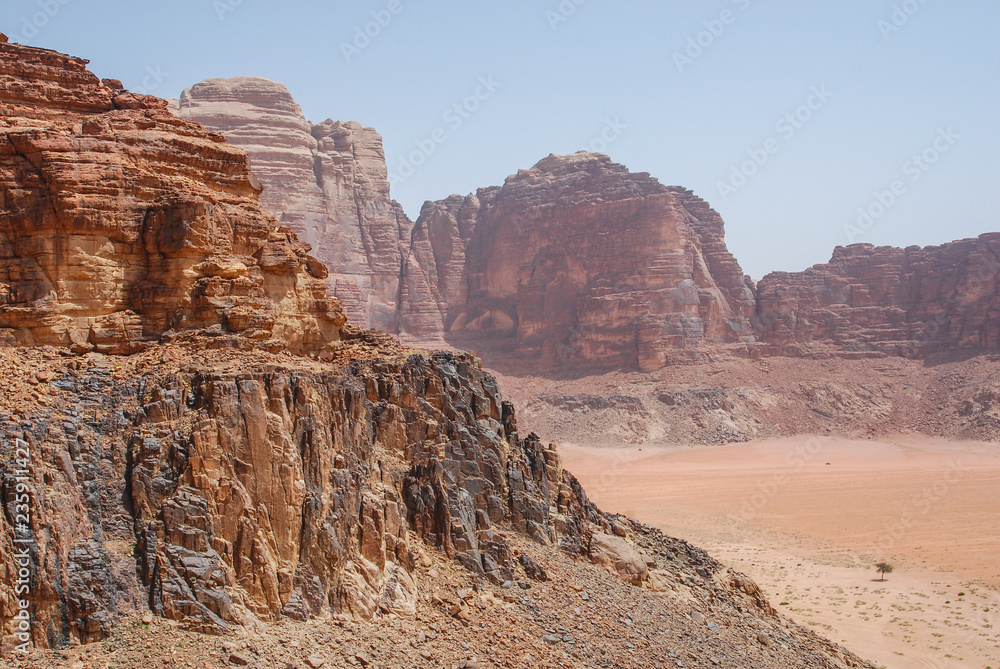 Wadi Rum desert landscape - Jordan Wadi Rum desert landscape - Jordan