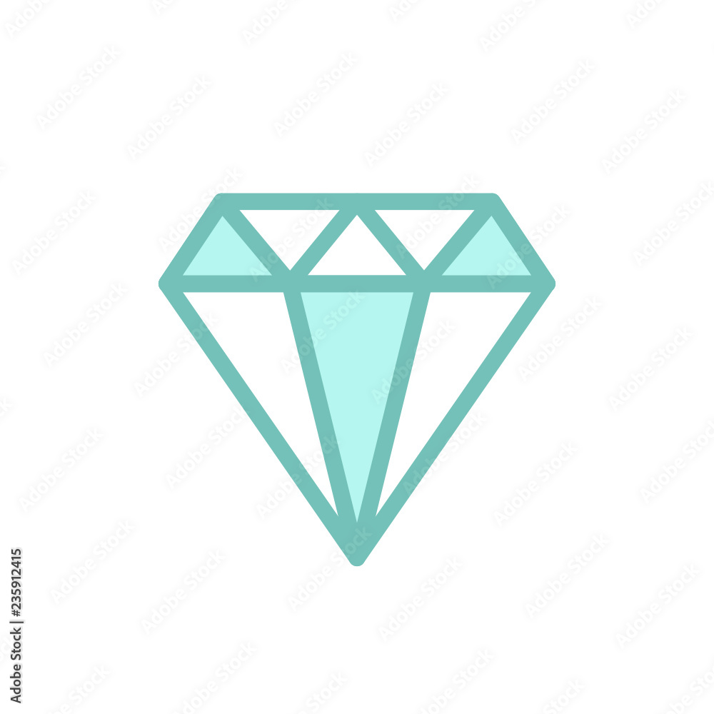 gemology icon vector with shadow style gemology icon vector with shadow style