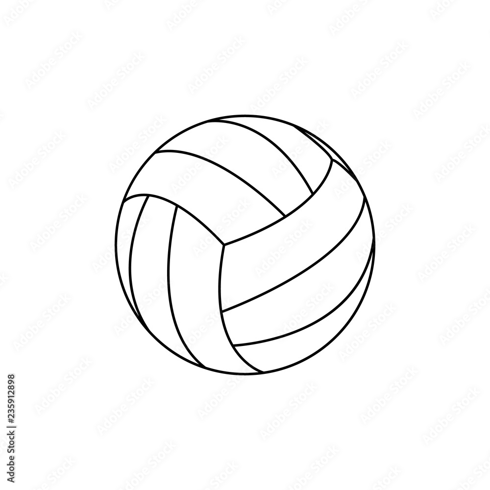 Volleyball Icon isilated on white background. Line style.