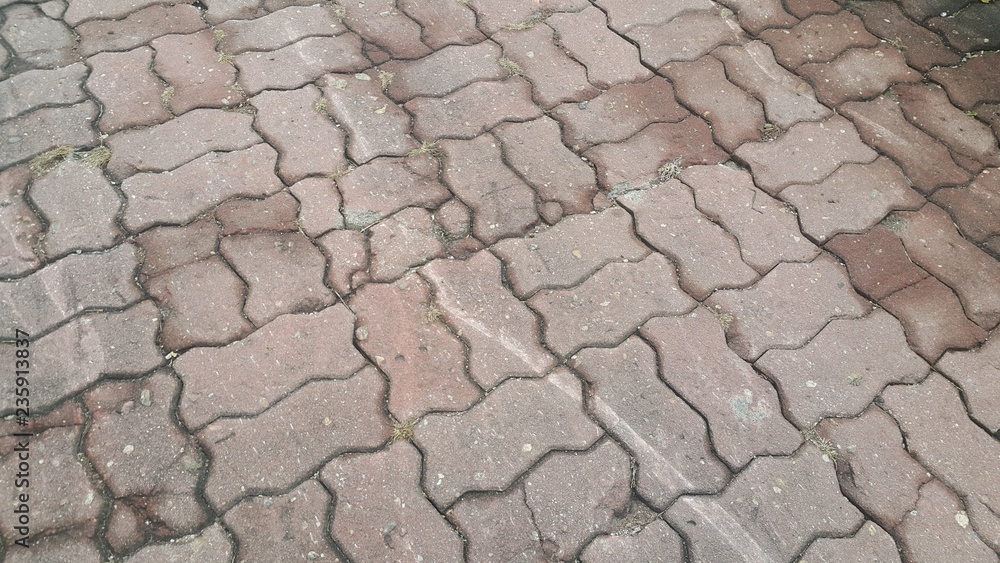 Perspective View of Colorful Brick Stone Street Road Perspective View of Colorful Brick Stone Street Road