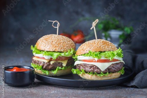 Hamburger with beef meat