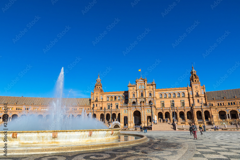 Plaza de Espana (Spain Square) in Seville, Andalusia, Spain
