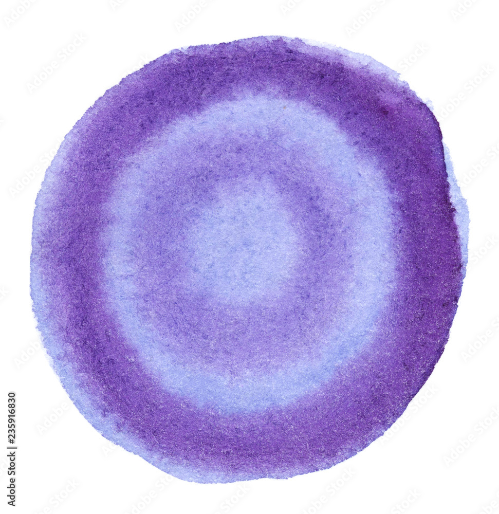 Blue and purple watercolor gradient of concentric circles - hand painted illustration isolated on white background Blue and purple watercolor gradient of concentric circles - hand painted illustration isolated on white background