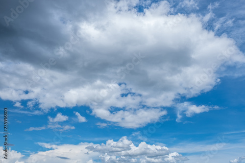 Brush cumulus clouds with blue sky in daylight.