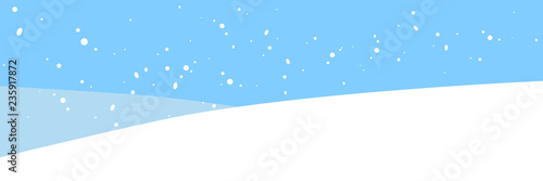 Winter landscape with snowflakes