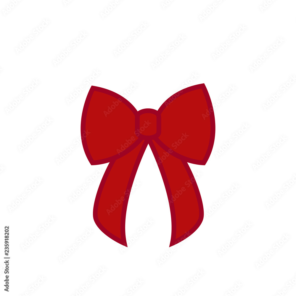 Bow - vector icon. Red bow. Christmas bow - flat vector illustration isolated Bow - vector icon. Red bow. Christmas bow - flat vector illustration isolated