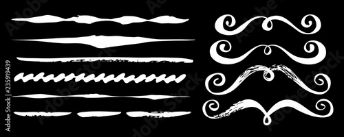 Hand painted brush strokes, dividers and ornaments