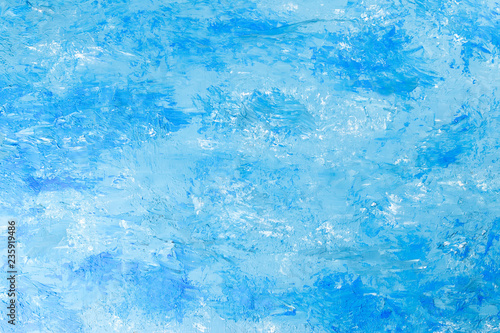 Abstract oil paint texture on canvas blue background