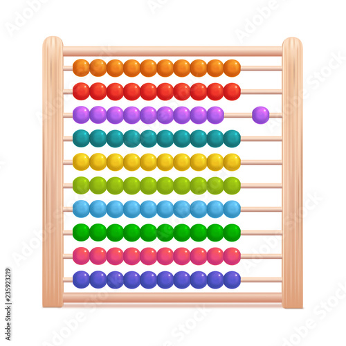 Realistic 3d Detailed Color Wooden Abacus. Vector