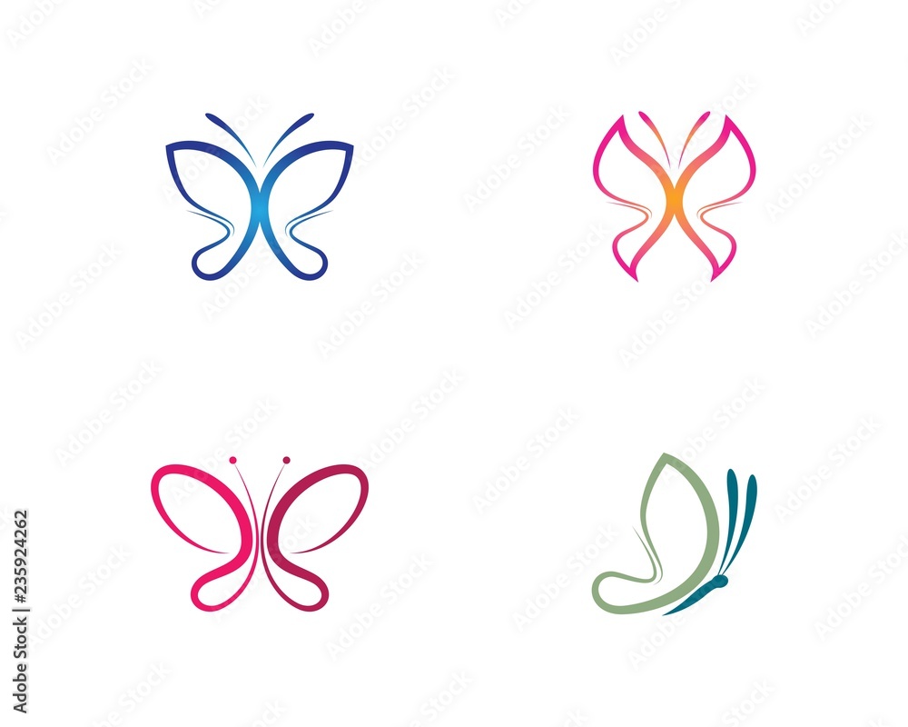 Butterfly logo template vector icon Butterfly logo template vector icon