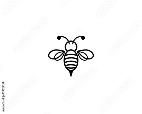 Bee logo vector icon illustration