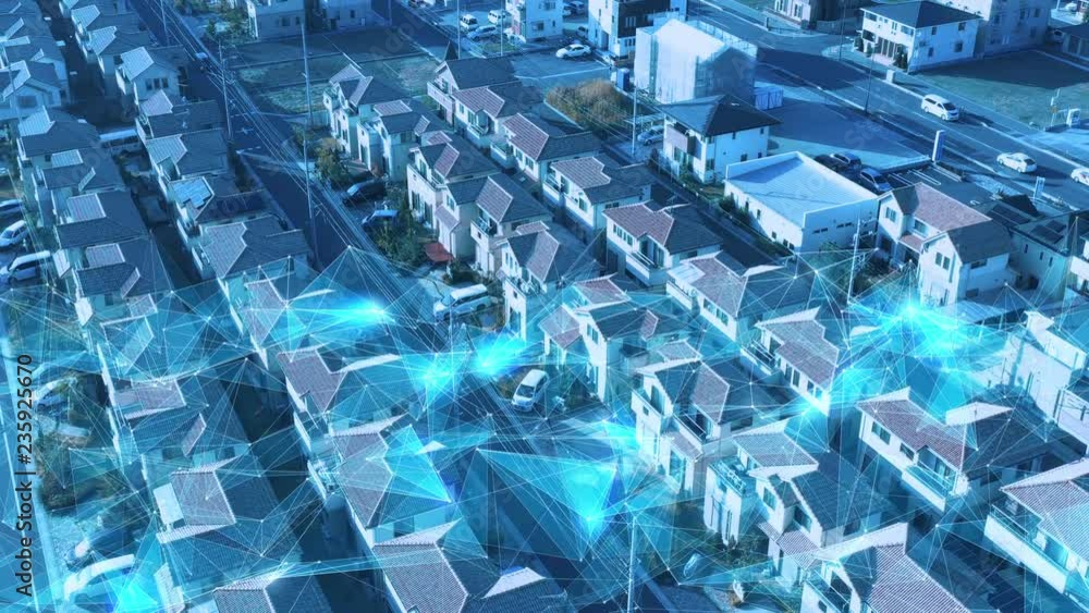 Smart town and communication network concept. Smart town and communication network concept.
