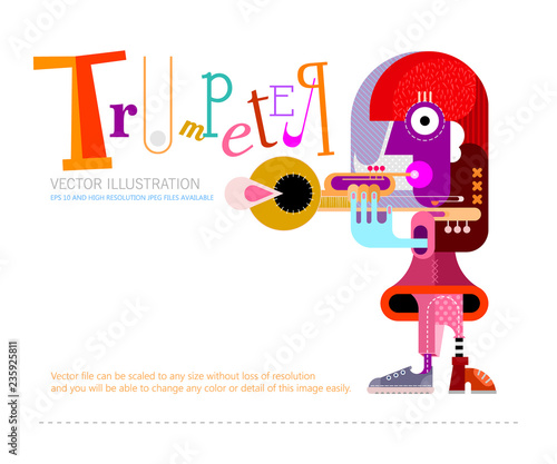 Musician playing trumpet vector poster design