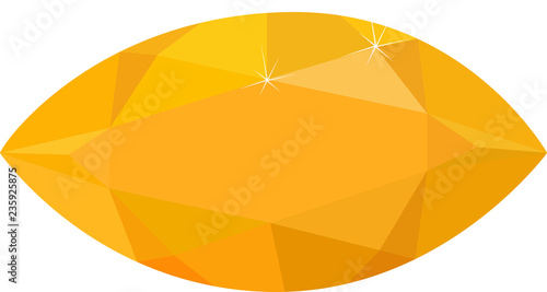 Photos bright yellow topaz isolated on white background