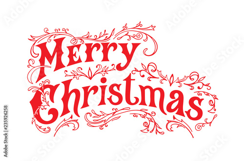 Vectorian lettering Merry Christmas.