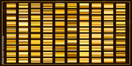 Golden gradient.horizontal samples.vector illustration