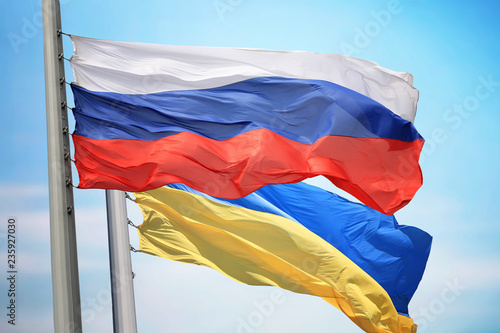 Flag of Russia and Ukraine