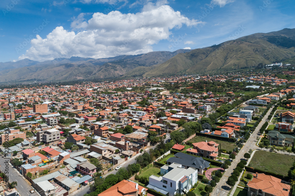 Aerial View of Cochabamba, Bolivia at daytime
