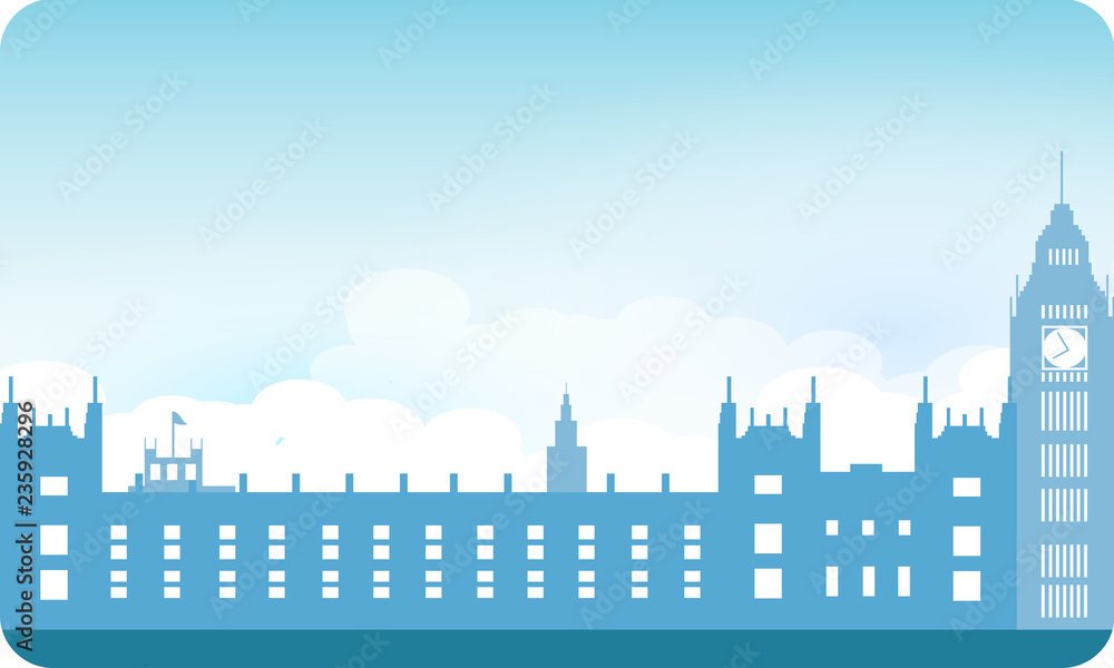 Famous landmark Big Ben London in daylight vector illustration