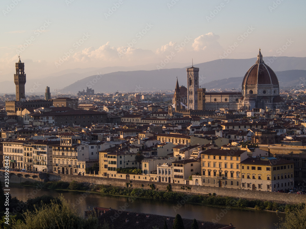 Florence city skyline close to sunset, Florence, Italy